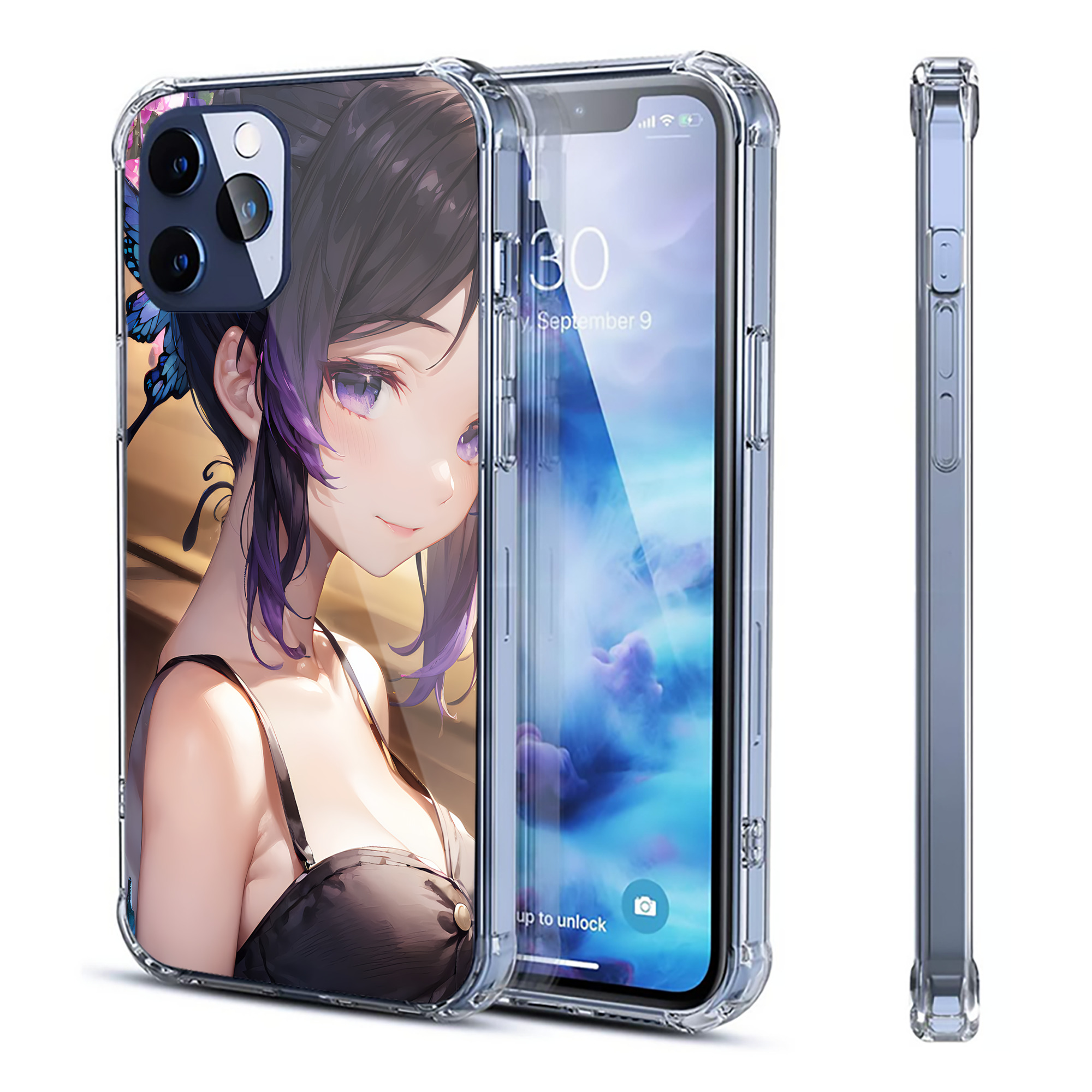 （画像用） 鬼滅の刃（きめつのやいば）蟲柱-胡蝶 しのぶ／こちょう しのぶ Kochou Shinobu 【iPhone 12シリーズ対応】透明スマホケース（クリアソフトケース）